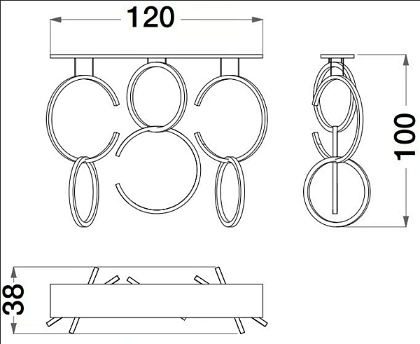 Metall Pendelleuchte Sesto Senso CPRN HOMOOD S592, S593 Fabrik CPRN HOMOOD aus Italien. Foto №3