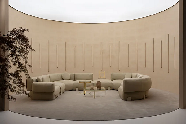 Ecksofa aus Stoff mit weicher Rückenlehne Saba Simposio Fabrik SABA aus Italien. Foto №14