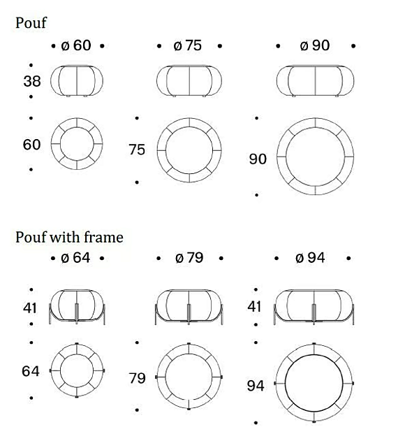 Runder Stoffhocker mit abnehmbarem Bezug Geo Saba Fabrik SABA aus Italien. Foto №6