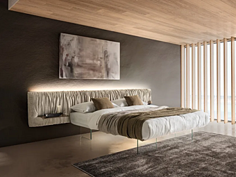 Doppelbett mit gepolsterter Rückwand AIR REPLIS LAGO
