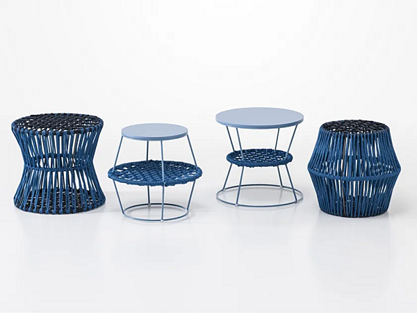 Runder Kaffeetisch aus Eisen mit integriertem Zeitschriftenregal Saba Ziggy Fabrik SABA aus Italien. Foto №3