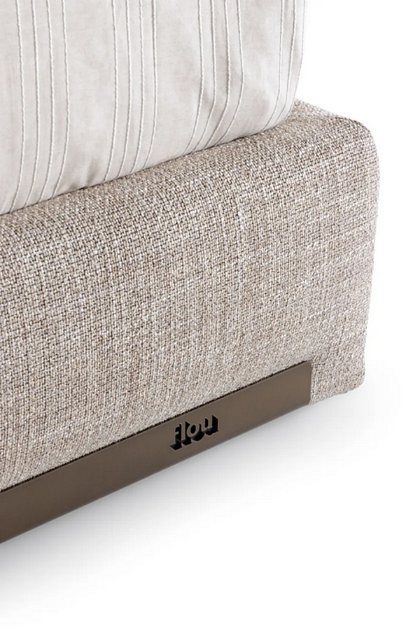 Doppelbett mit gepolstertem Kopfteil aus Stoff Flou Atelierm Fabrik Flou aus Italien. Foto №7