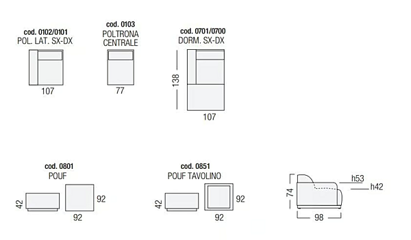 Modularer Ledersofa mit Chaiselongue Egoitaliano Kongens Fabrik Egoitaliano aus Italien. Foto №3