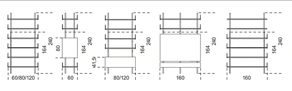 Wandmontierte modulare Holzbuchregal Brera Gallotti&Radice Fabrik Gallotti & Radice aus Italien. Foto №7