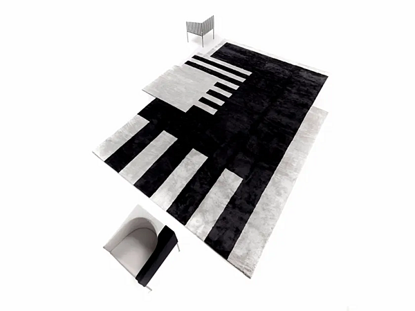 Rechteckiger Seidenteppich Op Art ERBA ITALIA Fabrik ERBA ITALIA aus Italien. Foto №8