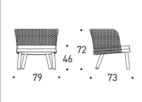 Gartenarmchair mit Armlehnen aus synthetischen Fasern VARASCHIN EMMA 23621 Fabrik VARASCHIN aus Italien. Foto №10