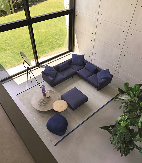 Modularer Ecksofa aus Stoff mit weicher Rückenlehne Flou Binario Fabrik Flou aus Italien. Foto №14