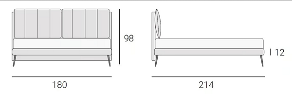 Doppelbett mit gepolsterter Rückenlehne aus Stoff Altrenotti Salina Fabrik Altrenotti aus Italien. Foto №7