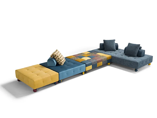 Egoitaliano L Sectional Sofa aus Leder und Stoff Fabrik Egoitaliano aus Italien. Foto №1