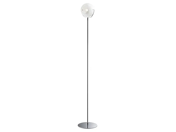 Verstellbare Stehlampe aus verchromtem Metall mit weißem Lampenschirm Fabbian Beluga Fabrik Fabbian aus Italien. Foto №1