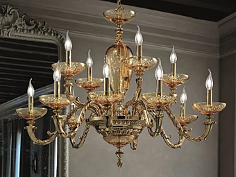 Messing Kronleuchter Aida L8 4 Euroluce Lampadari