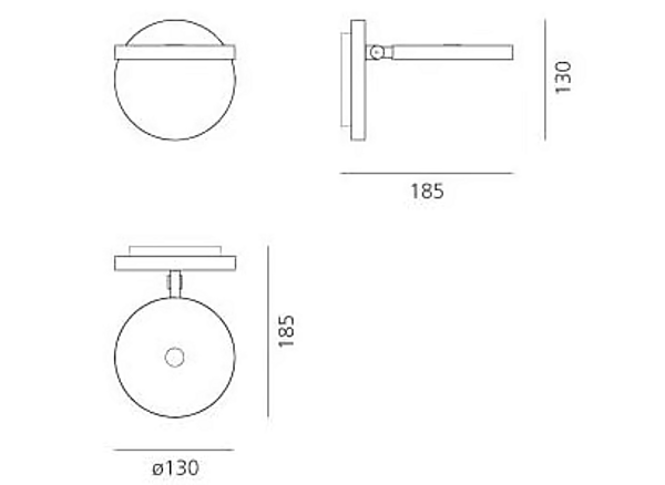 Wandspot aus pulverbeschichtetem Aluminium LED Demetra Artemide Fabrik Artemide aus Italien. Foto №4