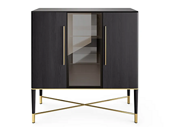 Holz- und Kristallvitrine mit integrierter Beleuchtung Gallotti&Radice Tama Holz- und Kristallvitrine mit integrierter Beleuchtung Gallotti&Radice Tama Fabrik Gallotti & Radice aus Italien