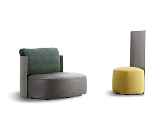Gartenarmchair aus Stoff mit weicher Rückenlehne Pierre Shell Flou