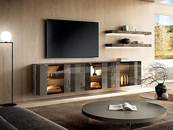 Wandmontierte Glasaufbewahrung mit integrierter Beleuchtung LAGO N O W 2679 2679 Fabrik LAGO aus Italien