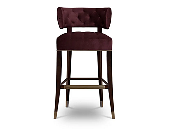 Hocker mit Rückenlehne aus Samt BRABBU Zulu