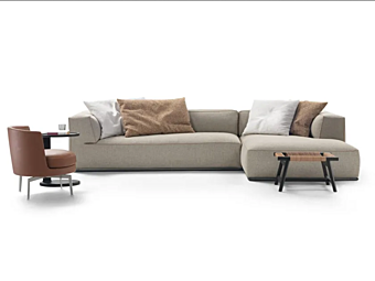 Ecksofa aus Stoff mit integriertem Zeitschriftenregal FLEXFORM PERRY Fabrik FLEXFORM aus Italien