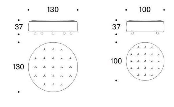 Runder Stoffpouf mit Rollen Cookie Saba Fabrik SABA aus Italien. Foto №4