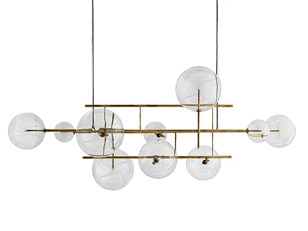 LED dimmbare Pendelleuchte aus Glas Gallotti&Radice Bolle Orizzontale Fabrik Gallotti & Radice aus Italien. Foto №1