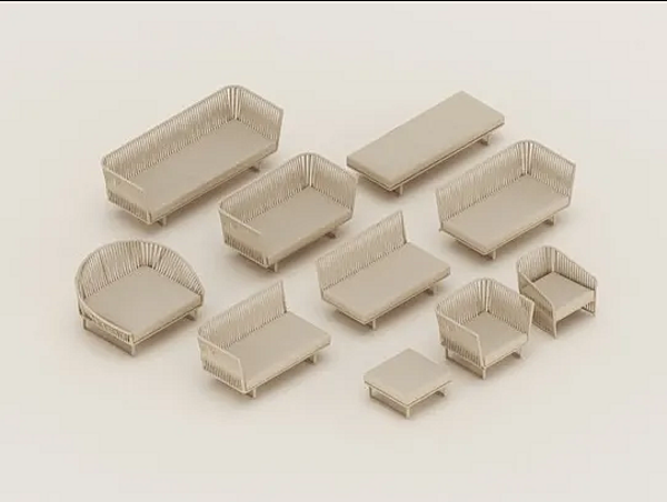 Modularer 2-Sitzer Gartensofa aus Stoff KETTAL Bitta Fabrik KETTAL aus Italien. Foto №10