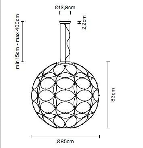 LED Pendelleuchte aus Stahl Fabbian Giro Fabrik Fabbian aus Italien. Foto №13