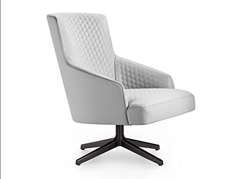 Drehbares Lederarmchair mit Armlehnen und 4-Stern-Basis i 4 Mariani Moore Relax