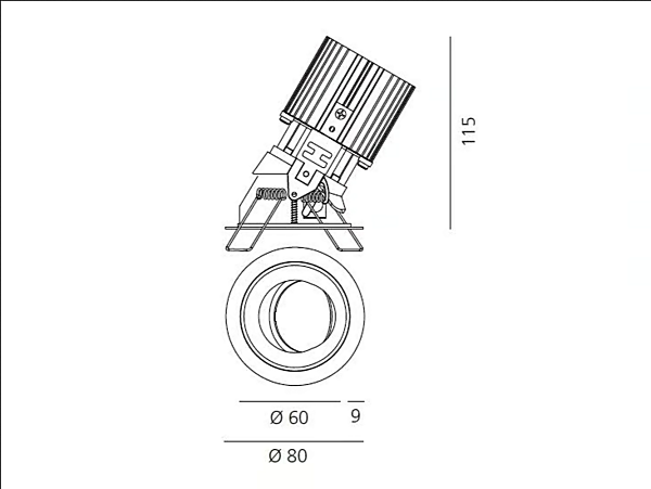 LED verstellbarer runder Aluminium Spot Alles Artemide Fabrik Artemide aus Italien. Foto №14