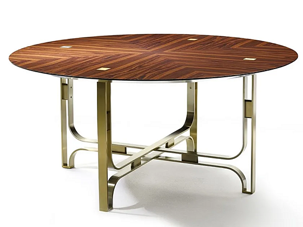 Runder Tisch aus Holz mit Marmorplatte MARIONI Gregory 02711 Fabrik MARIONI aus Italien. Foto №1