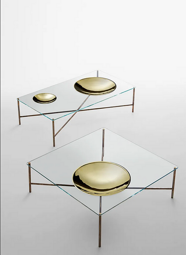 Niedriger Kristallkaffee Tisch rechteckig Golden Moon Gallotti Radice Fabrik Gallotti & Radice aus Italien. Foto №2
