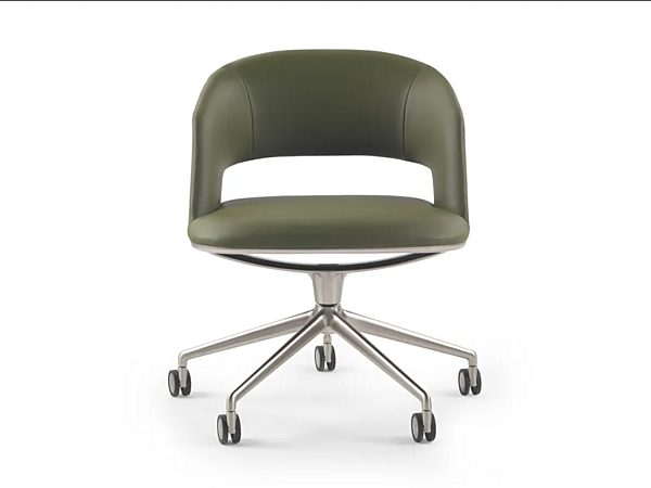 Leder Bürostuhl mit 5-Stern-Basis und Rollen FLEXFORM Alma 29813 Fabrik FLEXFORM aus Italien. Foto №1