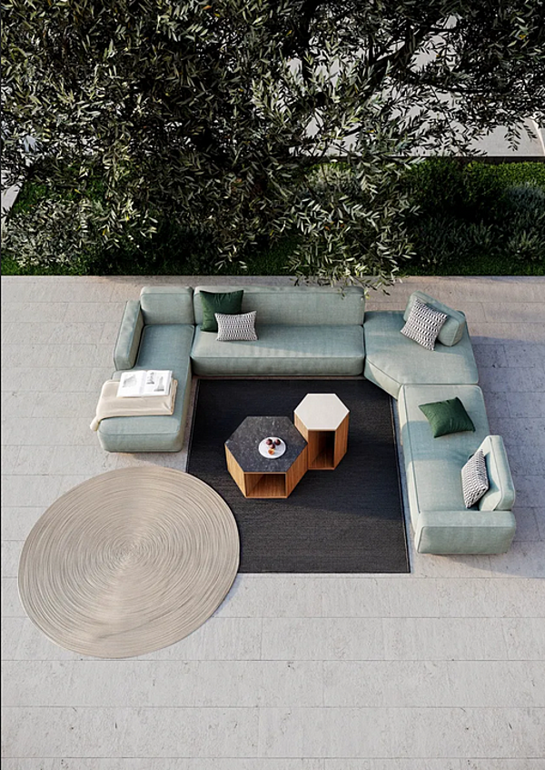 Modularer 3-Sitzer Gartensofa aus Stoff Atmosphera Laguna 30 LA.MD30, LA.MD31, LA.MD32 Fabrik ATMOSPHERA aus Italien. Foto №5