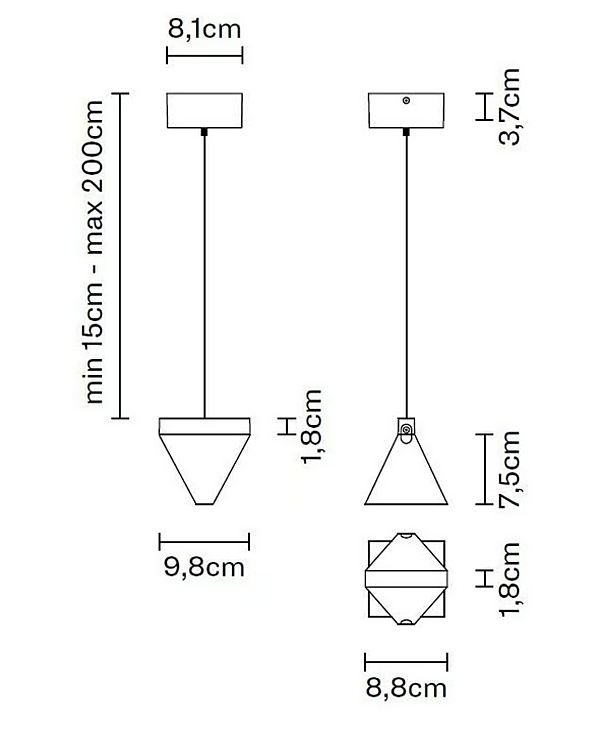 LED Pendelleuchte aus Kristall Tripla Fabbian Fabrik Fabbian aus Italien. Foto №6