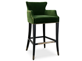 Hochwertiger Barhocker mit Armlehnen aus Samt BRABBU DUKONO Fabrik BRABBU aus Italien