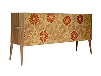 Walnuss Sideboard mit Türen DALE Lauta Floreale A 155