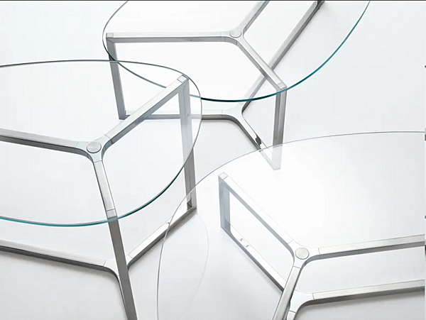 Niedriger ovaler Couchtisch aus Glas Gallotti&Radice Raj 3 Fabrik Gallotti & Radice aus Italien. Foto №2