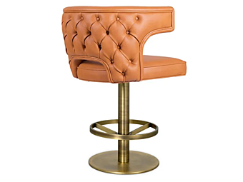 Drehbarer Hochlehner aus Leder mit Armlehnen BRABBU Kansas II Stool