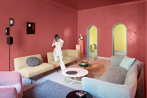 Ecksofa aus Stoff mit weicher Rückenlehne Saba Rendez Vous Fabrik SABA aus Italien. Foto №9