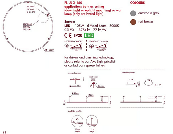 LED-Deckenleuchte aus Aluminium U-Light AXOLIGHT Fabrik Axolight aus Italien. Foto №5