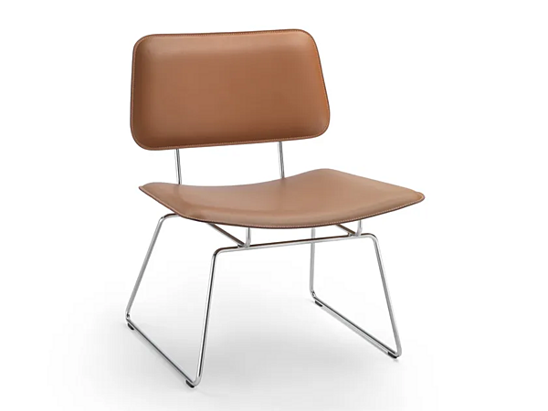 Sessel mit Lederbezug und Kufenbasis FLEXFORM Echoes S H Fabrik FLEXFORM aus Italien. Foto №1