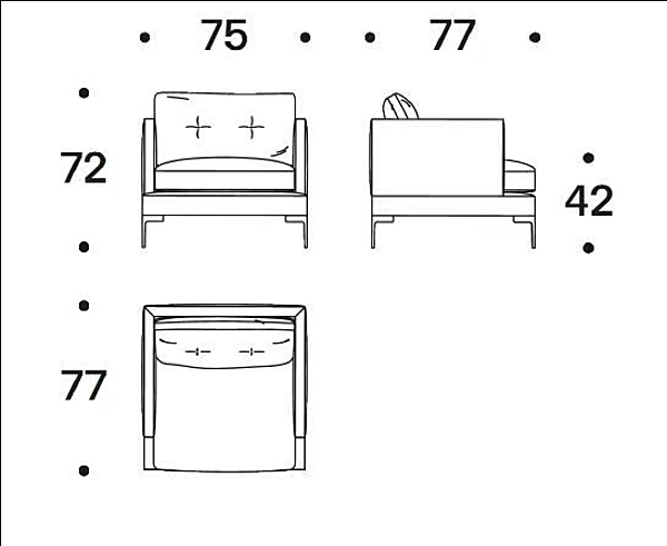 Stoffstuhl mit Armlehnen und abnehmbarem Bezug Baby Essentiel Saba Fabrik SABA aus Italien. Foto №3