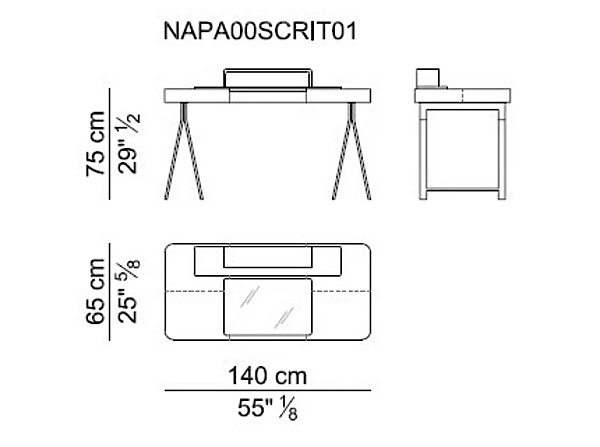 Sekretär mit Schubladen aus gegerbtem Leder Napa I 4 Mariani Fabrik i 4 Mariani aus Italien. Foto №6