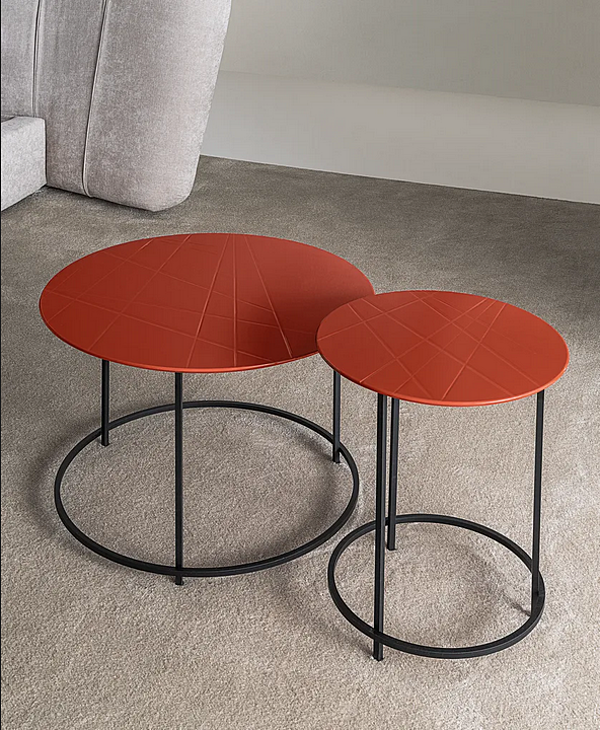 Kaffeetisch mit MDF und Reliefoberfläche Metallbasis Twist CASAMILANO Fabrik CASAMILANO aus Italien. Foto №7