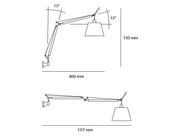 Wandlampe aus Aluminium mit Schwenkarm Artemide Tolomeo Basculante 0947010A / 0947020A Fabrik Artemide aus Italien. Foto №5