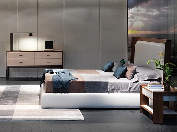 Doppelbett mit abnehmbarem Bezug und hoher Rückenlehne GIORGETTI Hypnos Fabrik GIORGETTI aus Italien. Foto №2