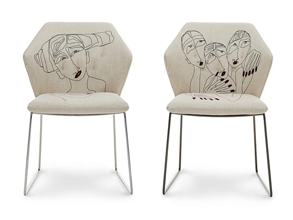 Sled Base Stoffstuhl New York von Marras Saba Fabrik SABA aus Italien. Foto №3