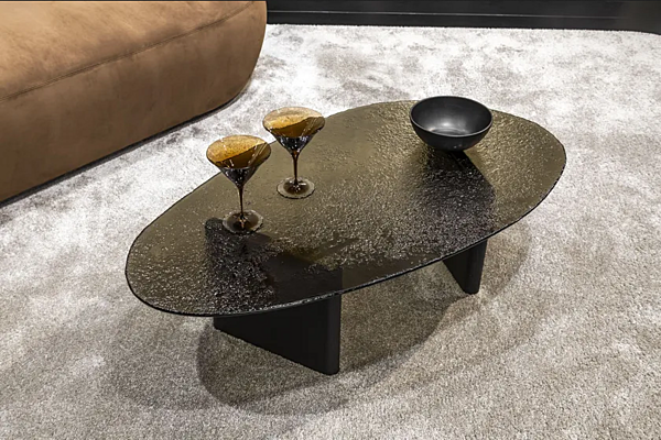 Niedriger ovaler Couchtisch aus Gussglas MisuraEmme Stowe Fabrik MisuraEmme aus Italien. Foto №3