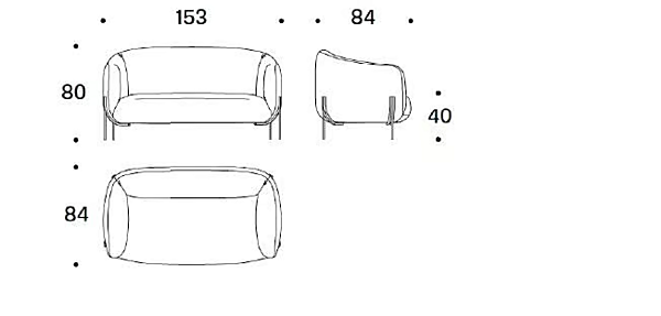 Zweisitzer Sofas mit abnehmbarem Bezug aus Stoff GEO Saba Fabrik SABA aus Italien. Foto №6