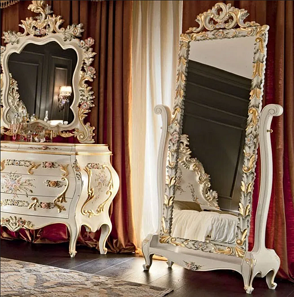 Freistehender gerahmter Spiegel aus Holz Modenese Luxury Interiors 11627 Fabrik MODENESE GASTONE aus Italien. Foto №2