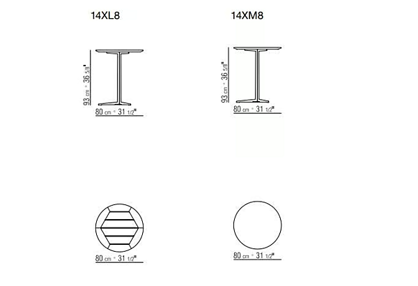 Hochter Tisch mit 3-Stern-Basis aus Aluminium FLEXFORM Fly Outdoor Fabrik FLEXFORM aus Italien. Foto №6