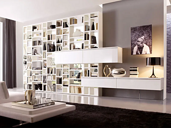 Sektionale Bücherregal aus Holz MisuraEmme Crossing Fabrik MisuraEmme aus Italien